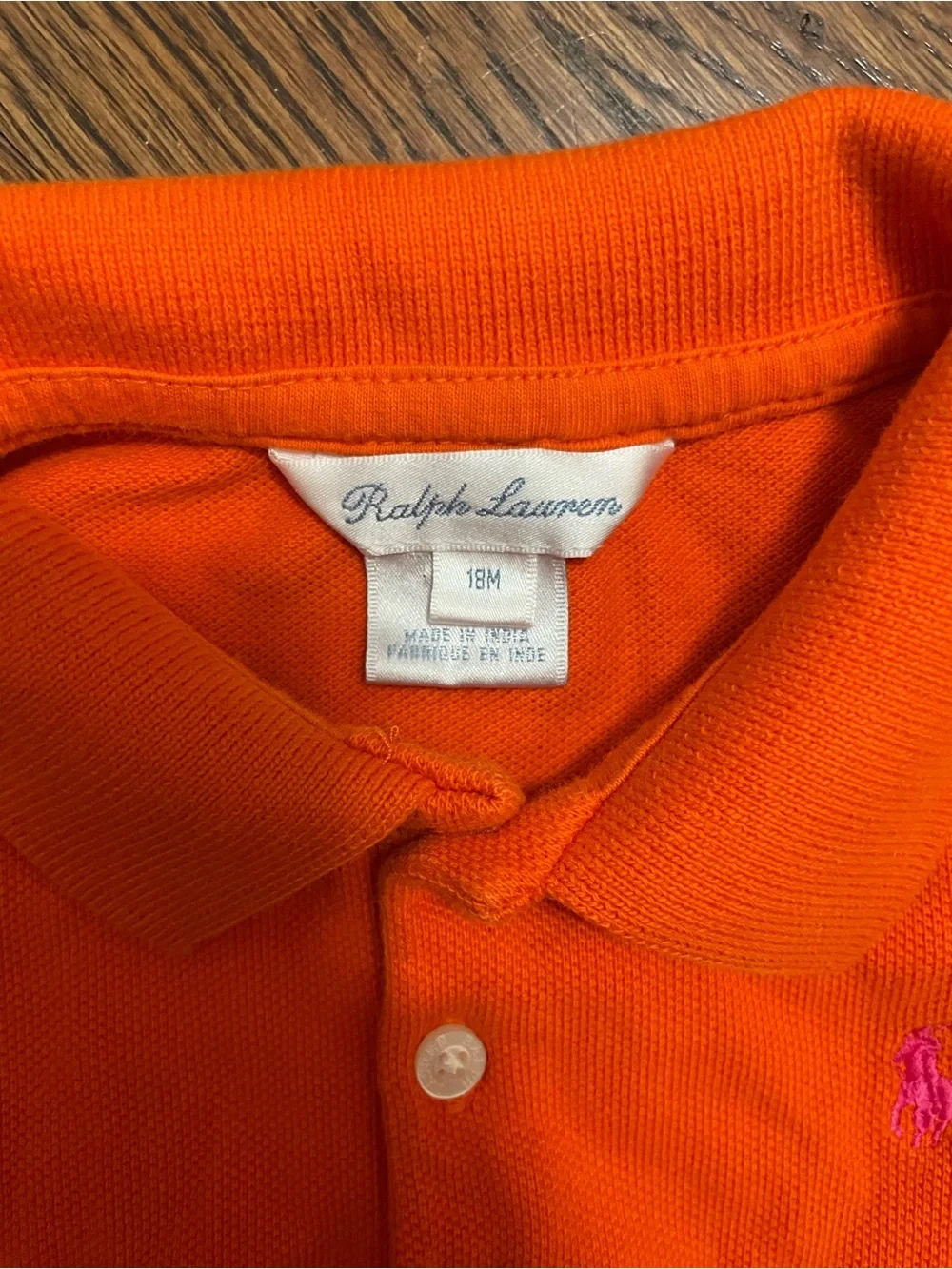 Ralph Lauren Bright Orange Polo Dress with Pink Pony Accent